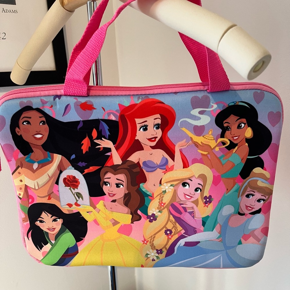 Disney Princess Girl's Padded Utility Case Tote Bag Pink Great For iPad